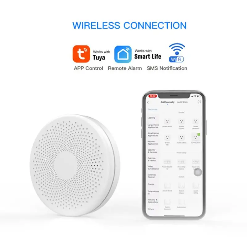 

Tuya 2 в 1 WI-FI дыма окиси углерода комбинированный детектор угарного газа Сенсор домашней безопасности смарт WI-FI дымовой пожарной сигнализации...