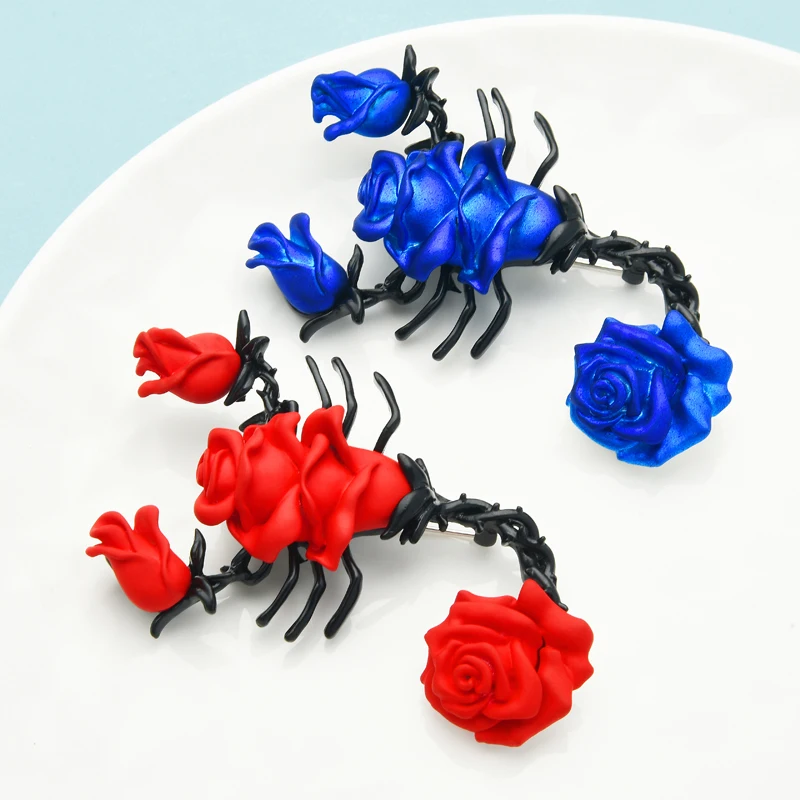 

Wuli&baby Big Flower Scorpion Brooches Women Unisex Insects Party Office Casual Brooch Pins Gifts