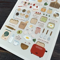 sandro hand account material ins and paper stickers kawaii paper toast baking cake cartoon dessert stickers i love bread
