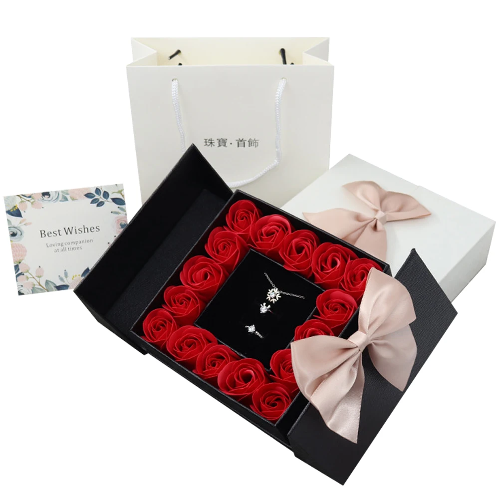 

Valentines Day Gifts Box 16 Roses Gift Box Jewelry Box Artificial Flowers Soap Flowers Gift Party Valentines Wedding Girl Gifts