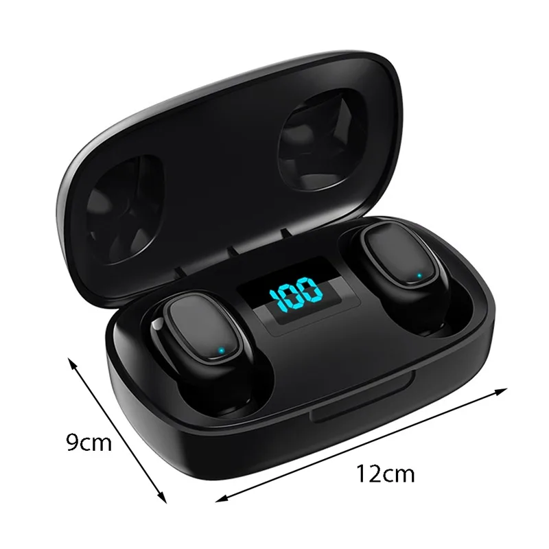 

New Cross-Border Smart Digital Display Bluetooth Headset Wireless Sports Mini Headset Battery Prompt In-Ear Stereo Headphone