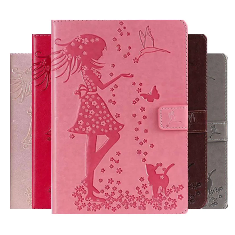 Чехол для нового iPad mini 5 7 9 2019 го поколения Funda Girl Cat рельефный окрашенный чехол из