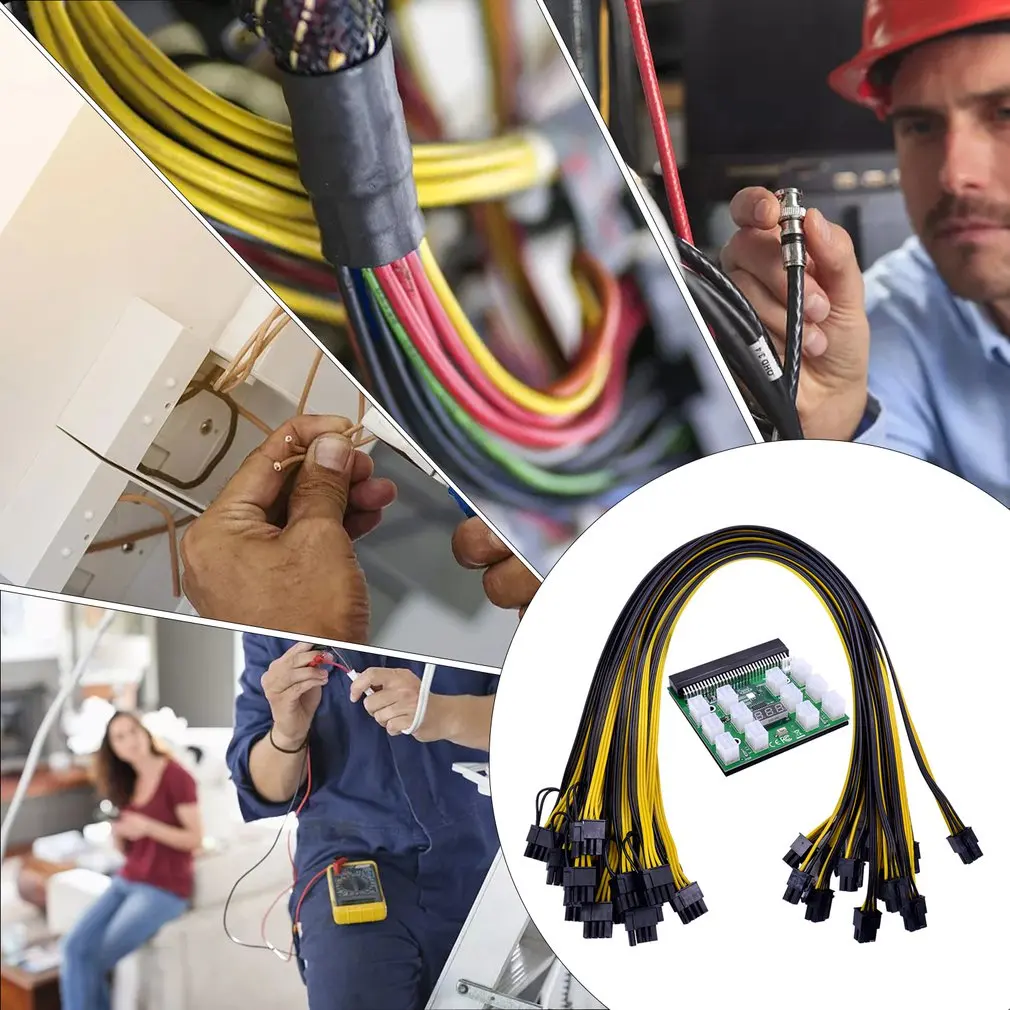 

12pcs/set Power Module Board Kits 6 Pin To 8(6+2)Pin PCI-E Power Converter Cable For Graphics GPU Video Card Hub Power Cable