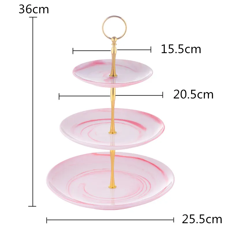 Фруктовые Тарелки для закусок 3 слоя Европейский костяной Китай Мраморная