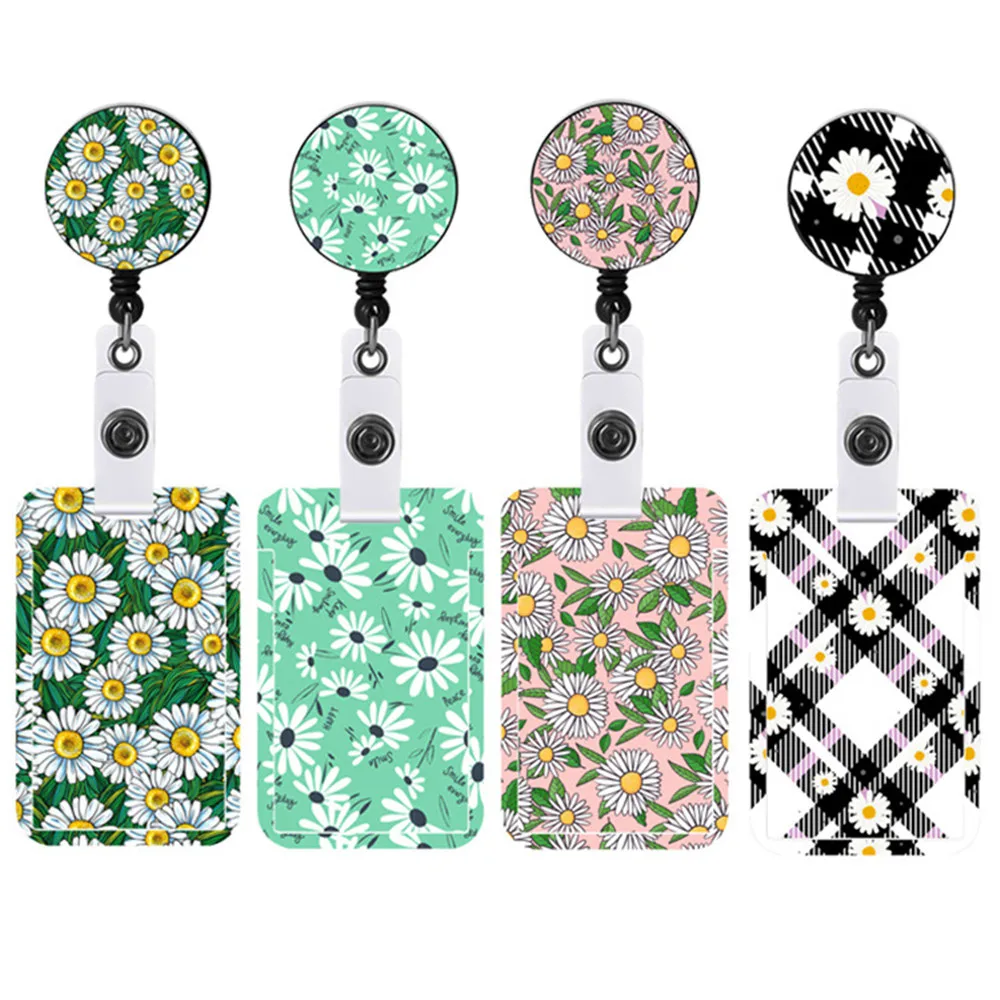 

New Cute Creative Flower Retractable Nurse Badge Reel Clip Badge Holder Students Doctor Id Card Holder Bag Pendant Accessory