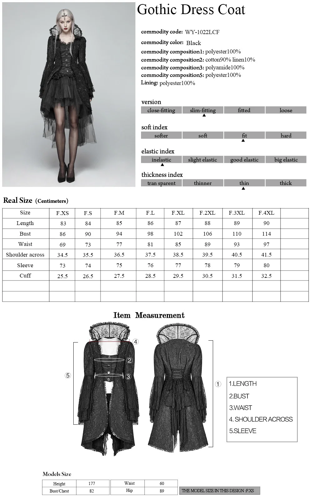 

Gothic Lace Turtleneck Palace long Jacket fashion Victorian Cosplay Stage club Costume Women Dress Coat Punk Rave WY-1022LCF
