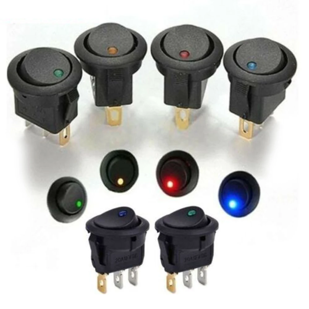 

10pcs 12V Car Round Rocker Dot Boat LED Light Toggle ON/OFF Switch Newly