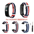 Цветные полосатые холщовые Смарт-часы, браслет для Huawei Honor Band 54, сменный ремешок для спортивных смарт-часов Honor
