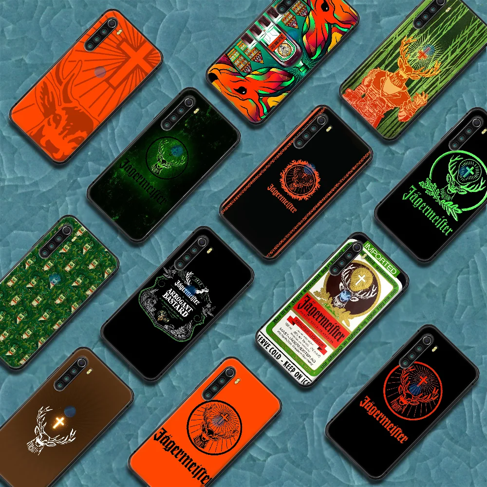 

Jagermeister Phone Case Cover Hull For XIAOMI Redmi 7 7A 8 8A 9 9C Note 6 7 8 9 9S K20 Pro K30 black Cell 3D Shell Pretty Etui