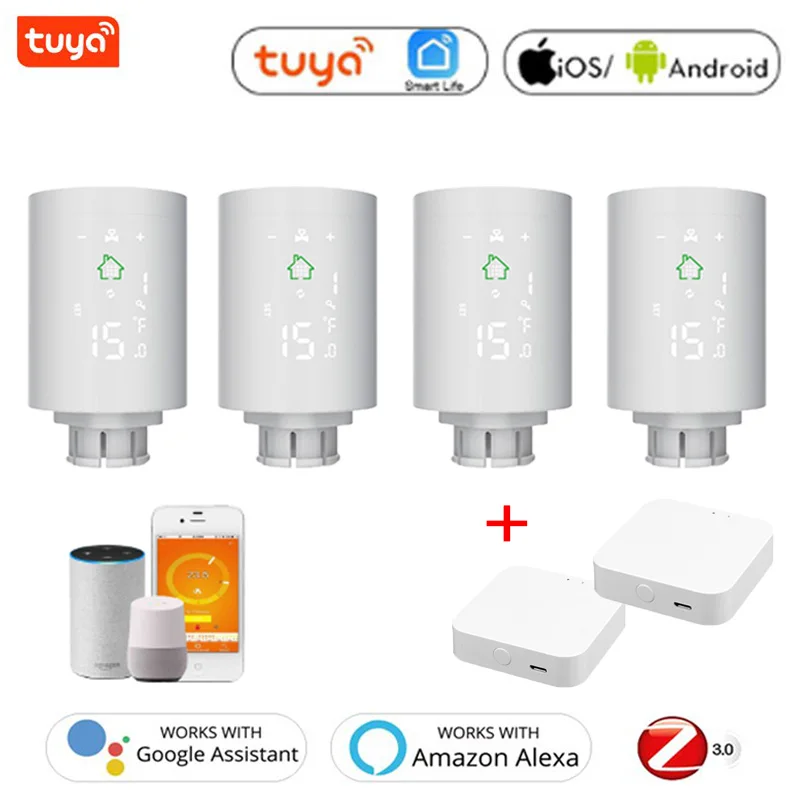

ZigBee3.0 Smart Radiator Actuator Programmable Temperature Controller Voice Control Via Alexa Google Assistant Home Tuya App
