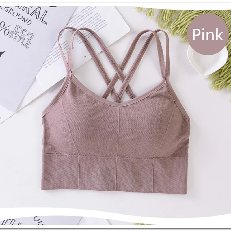 Beauty Back Sports Bra Women Padded Top Vest Tops Shock-Proof Gathering High-Intensity Yoga Cotton Underwear Fitness | Спорт и
