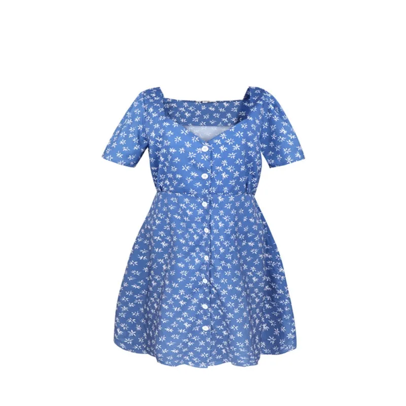 

2020 Rushed Time-limited Polyester A-line Short None Zanzea Dress Summer Dress Square Collar French Floral Word Shoulder Woman