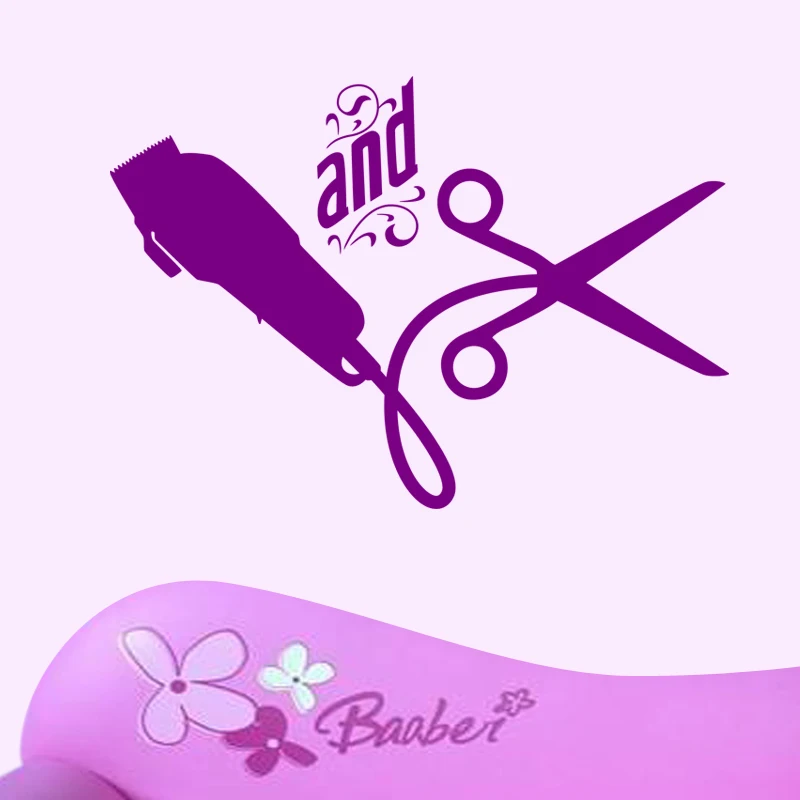 

Scissor Hair Salon Wall Decal Beauty Salon Sticker Barbershop Vinyl Window Decals Decor Mural Hairdresser Glass Comb Sticker