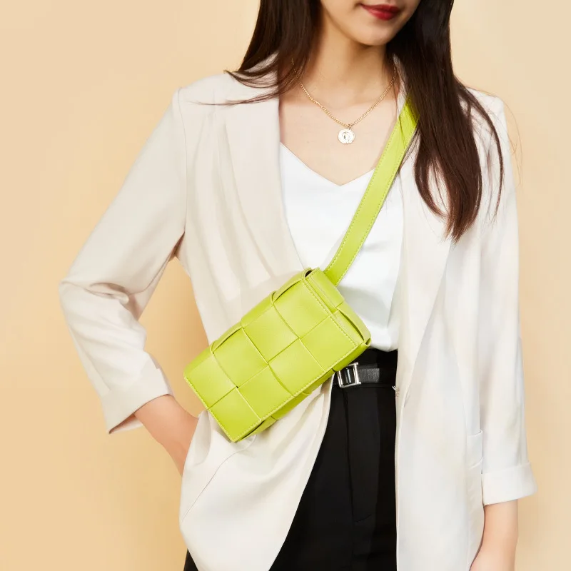 

Hot Sale Mini Crossbody Bag Woven Design Good Quality Cow Split Leather Women Shoulder Bag