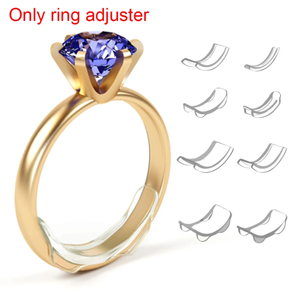 

8pcs/set Non Toxic Ring Adjuster Tightener Soft TPU Guard Parts Size Reducer Protective Jewelry Smooth Tools Clear Resizer