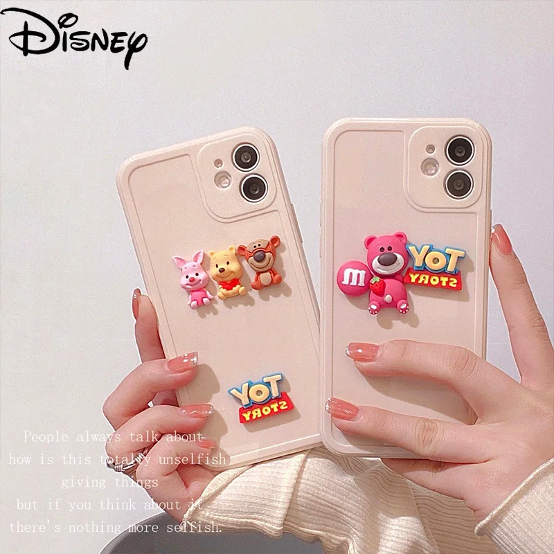 

Disney Cute Couple Cartoon Strawberry Bear Pooh Tigger Phone Case for iPhone 7/8P/SE/X/XR/XS/XSMAX/11PROMAX/12Pro/12mini/12