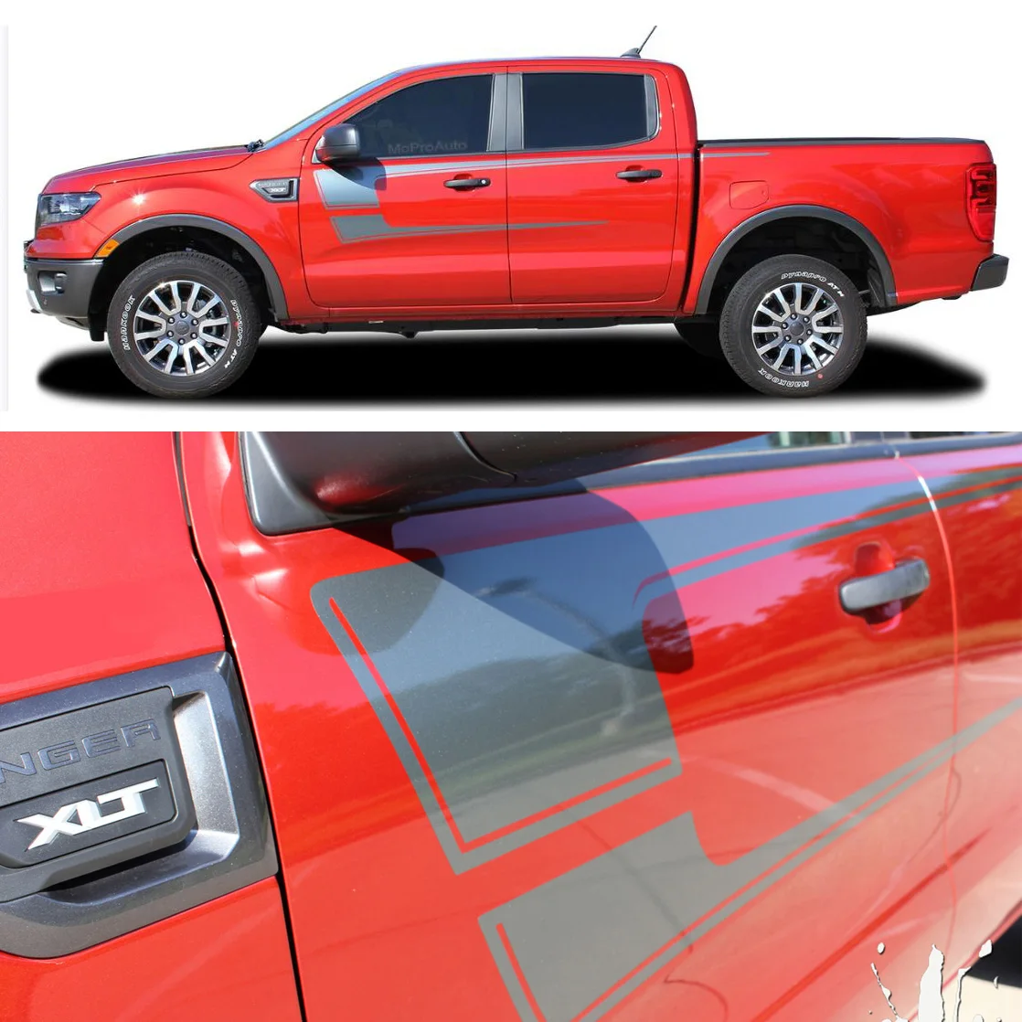 

Пара, спортивные модифицированные виниловые наклейки на боковые двери автомобиля