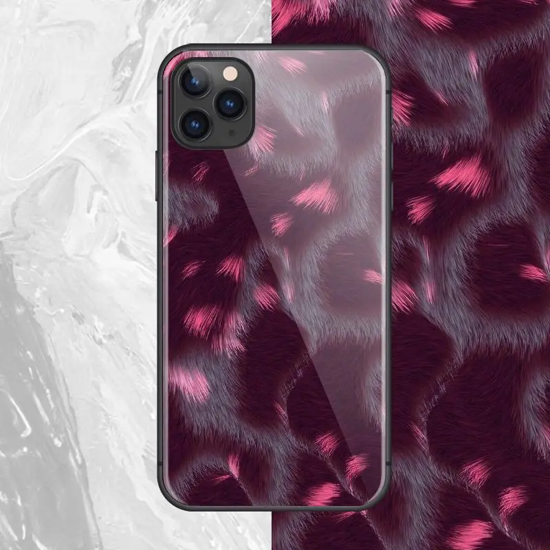 Модный чехол с леопардовым принтом для iPhone SE 6 6s 7 8 Plus X XR XS 11 12 Mini Pro Max из закаленного стекла и мягкого силикона.