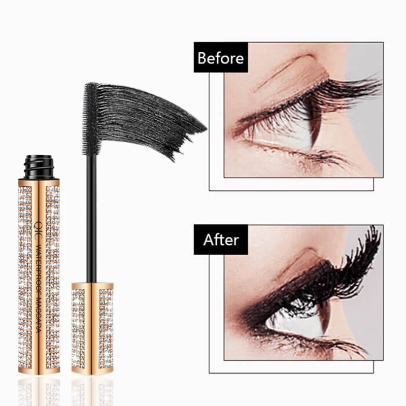 

4D Black Mascara Eyelashes Silky Eyelashes Lengthening Eyelashes Makeup Waterproof No Clumping Mascara Volume Eye Cosmetics