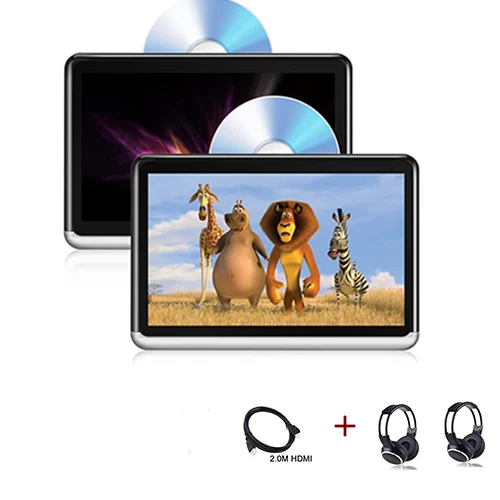 2X2HeadsetX2.0 HDMI 10,2 дюймов Android 6,0 CD DVD плеер сенсорный экран ips 1366*768 TFT-LCD подголовник автомобиля мониторы с Wi Fi Bluetooth зеркальная поверхность подключение - Color: 2X2HeadsetX2.0 HDMI