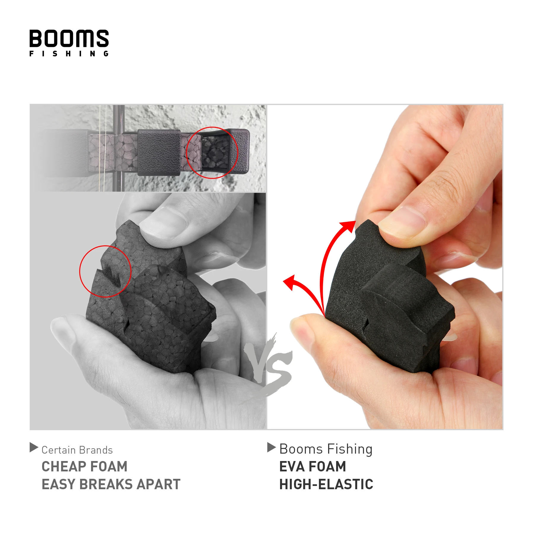 Booms Fishing WV1 Horizontal 6-Rod Rack Fishing Pole Holder Rod Holders Wall Mount Modular for Garage Fishing Rods Storage Tool