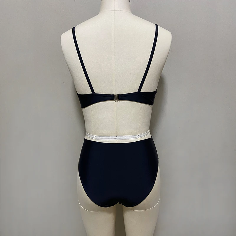

Black Sexy One Piece 2021 Hot Sale Straps Padded Bra Hollow Out Swimsuit Solid Swimwear Women Bathing Suit Monokini