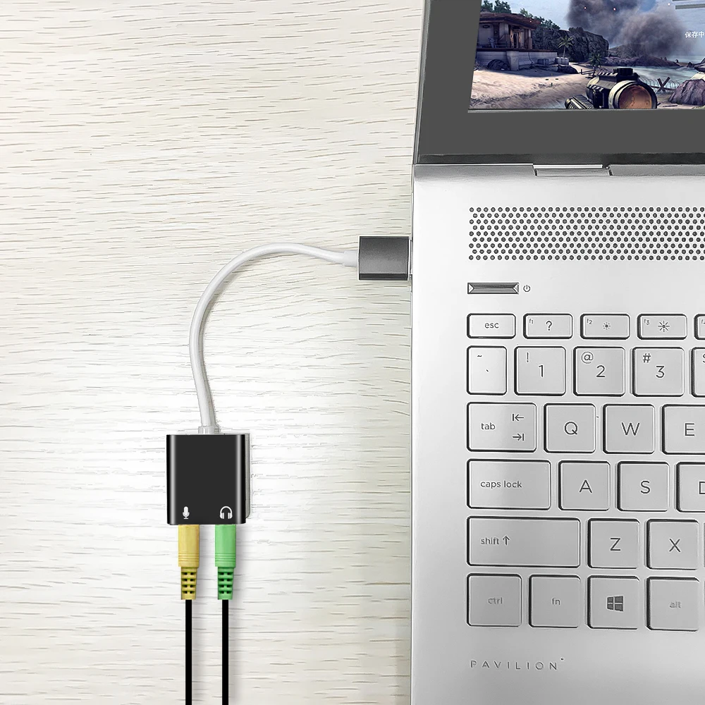 Внешняя звуковая карта USB 2020 3D стерео аудио адаптер для наушников Новая