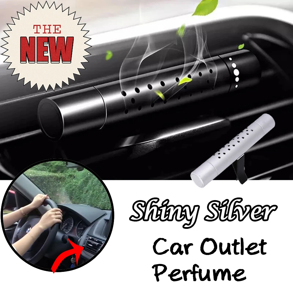 

Hot Car Outlet Perfume Vent Clip Freshener Air Refresher Shiny Silver Car Accesories Interior Solid Fragrance For Universal Car