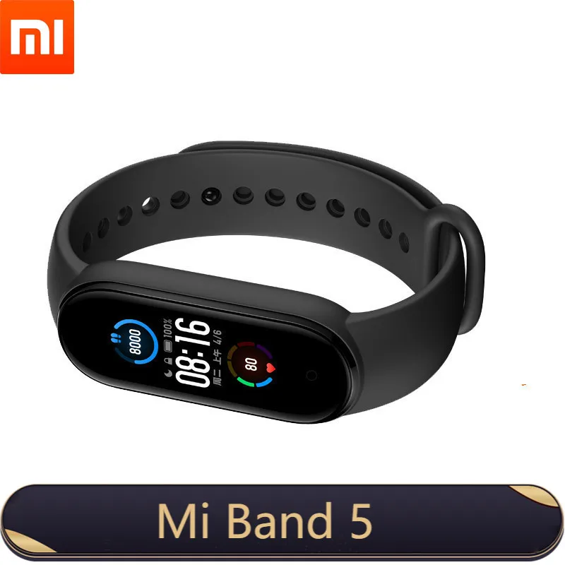 Xiaomi оригинальный умный Браслет Mijia Band 5 1 дюймов светодиодный цветной экран