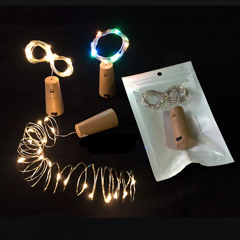 2 м светодиодная серебряная проволока Фея гирлянда с лампочками светодиодный