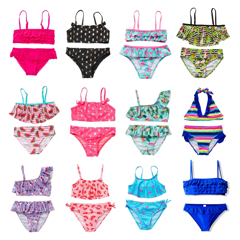 Новинка 2020 года Комплект из двух предметов Танкини Купальный костюм для девочек