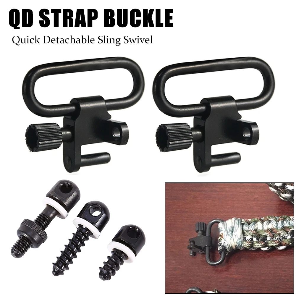 

QD Sling Swivel Bolt Action Screw Type Sling Swivels with Swivel Studs Quick Detach Swivel Ring Buckle 1-Inch Loop