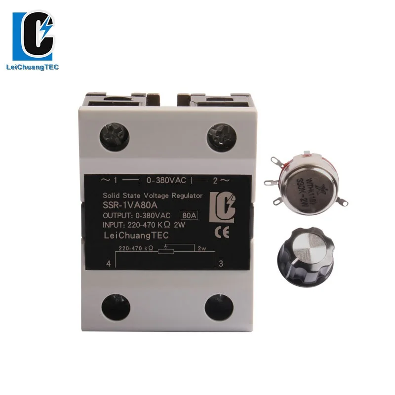 Однофазный твердотельный регулятор напряжения SSVR 80 А типа ва потенциометра