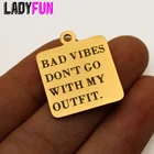 Подвеска с зеркальной поверхностью Bad Bibes, нержавеющая сталь, 10 шт.лот