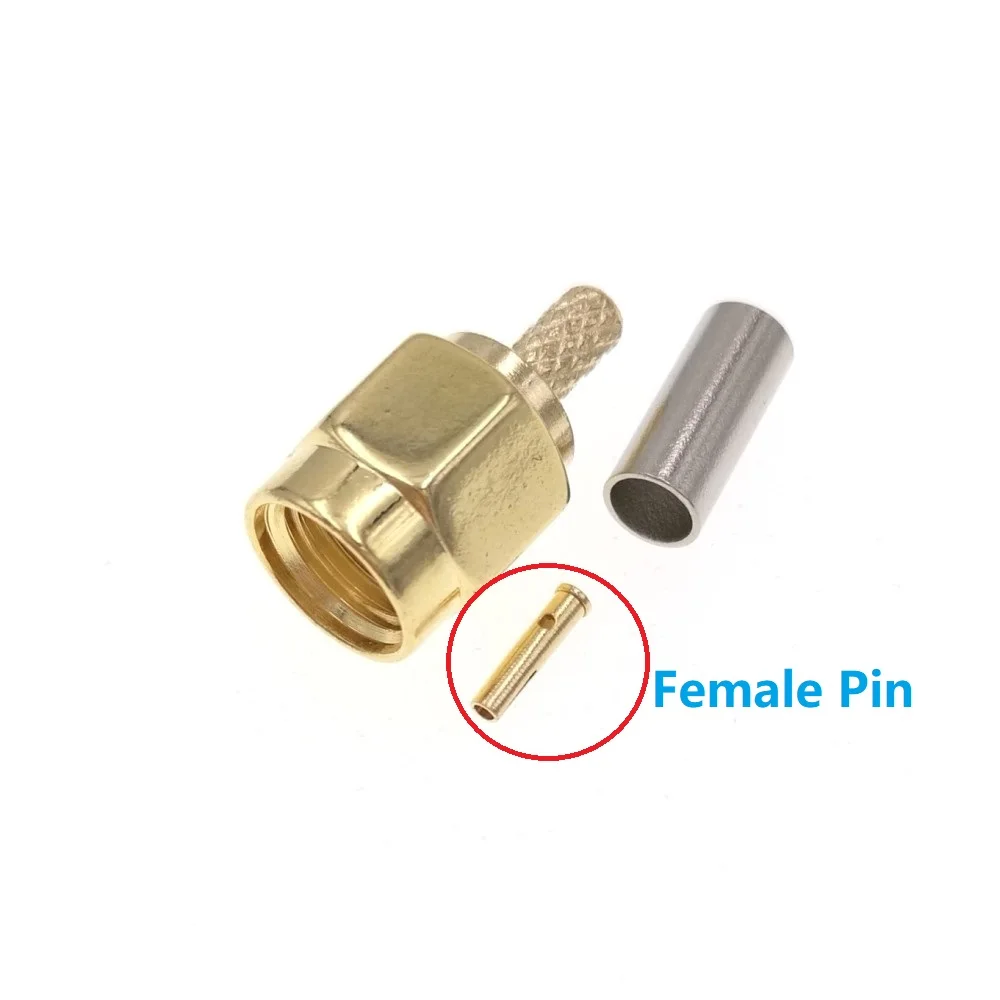 100 шт. RP SMA мужские прямые обжимные клещи для RG316 RG174 LMR100 RG179 RF разъем|male connector|male male |