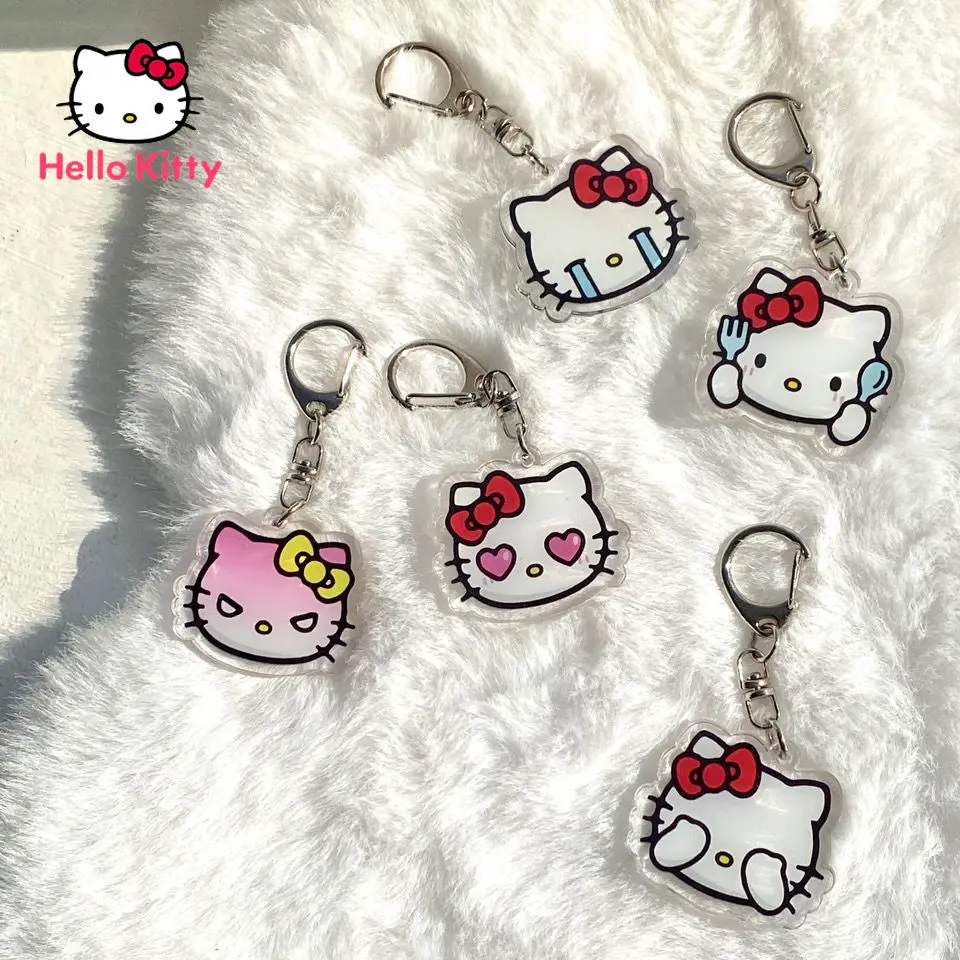 

Маленькая подвеска Hello Kitty, милый брелок, школьная сумка, пряжка, двухслойные украшения