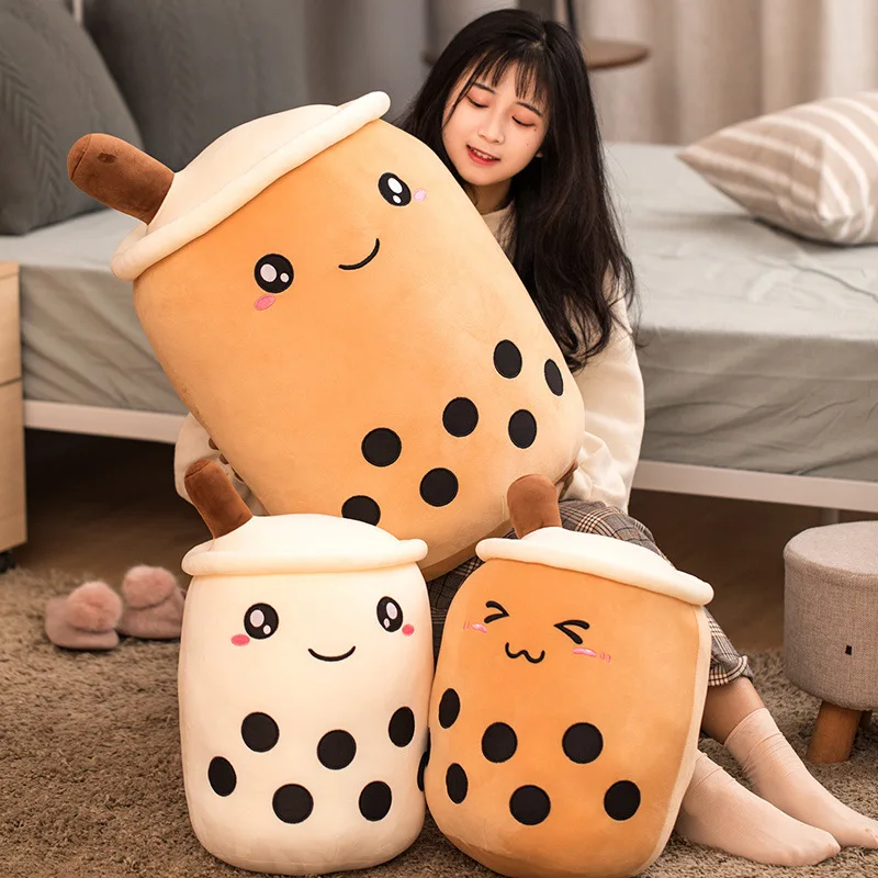 

24/35CM Soft Milk Tea Plush Toys Cute Cartoon Stuffed Appease Playmate Doll Cushion Kids Children Girl Birthday Christmas Gifts