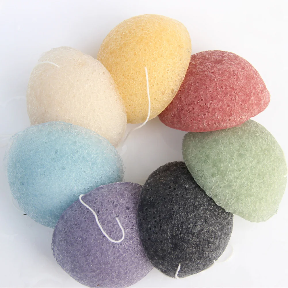 

Facial Skin Care Cleansing Powder Puff Round Shape Natural Konjac Cosmetic Puff Facial Skin Makeup Cleaning Sponge