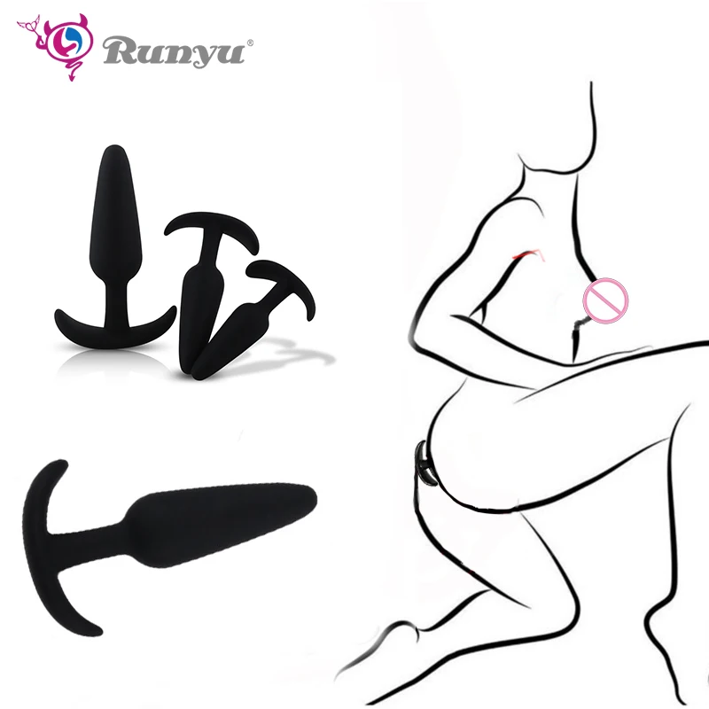 Черная мягкая силиконовая Анальная пробка простаты Взрослые Товары для геев