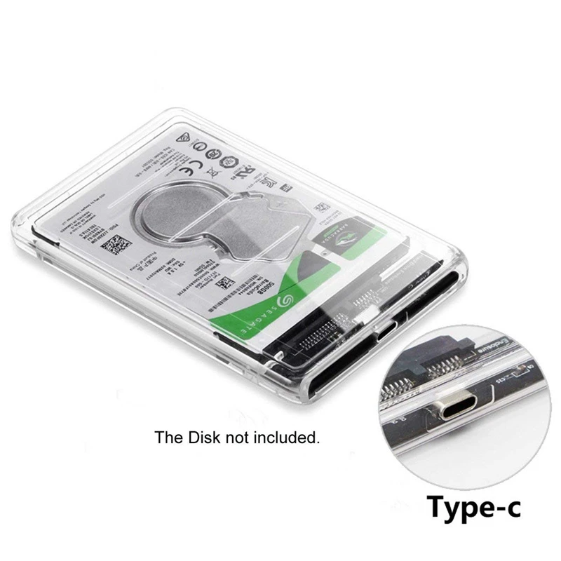USB C Type до 2 5 дюймов SATA SSD HDD внешний корпус прозрачный для ноутбука и