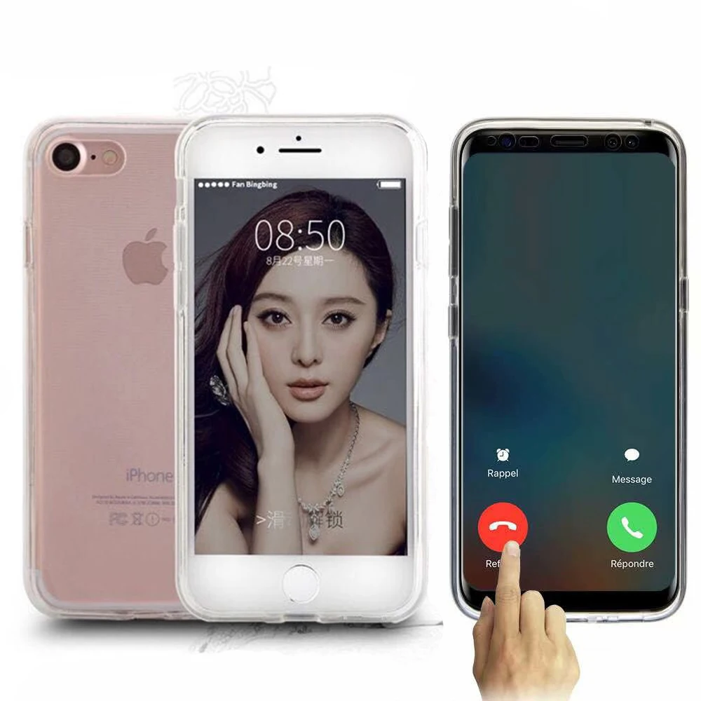 Прозрачный мягкий чехол из ТПУ для телефона iPhone 12 Mini 11 Pro Max XS XR X 6 6S 7 8 Plus SE 360 задняя