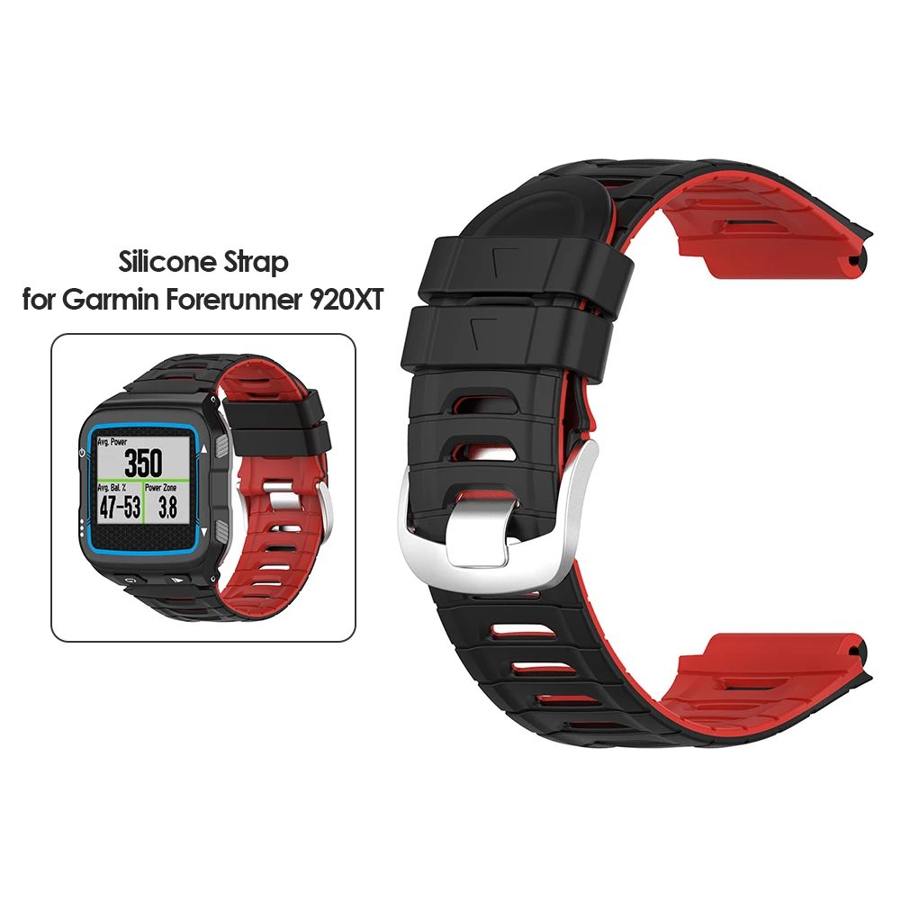 Ремешок силиконовый для смарт-часов Garmin Forerunner 920XT двухцветный сменный Браслет с