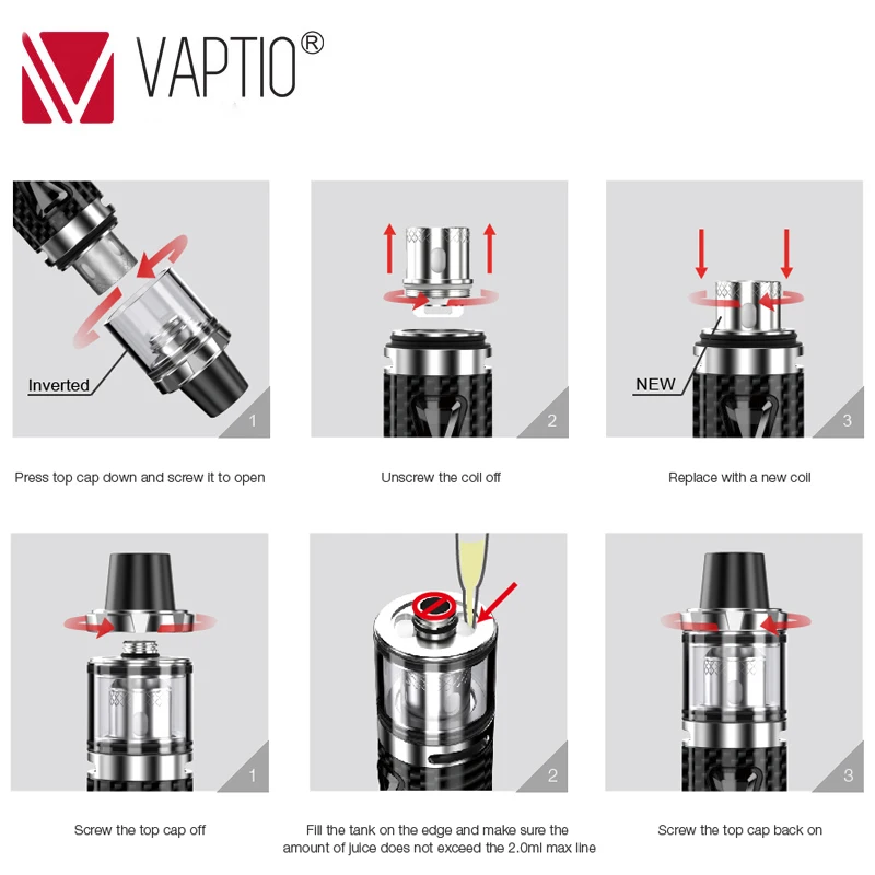 50 Вт Vaptio Solo F1 комплект встроенный аккумулятор 1650 мАч с 2 0 мл резервуаром 0.25ом