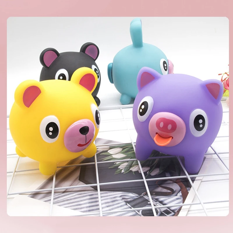 

Cute Animal Tongue Out Stress Reliever Toy Vocal Doll Talking Gift Children