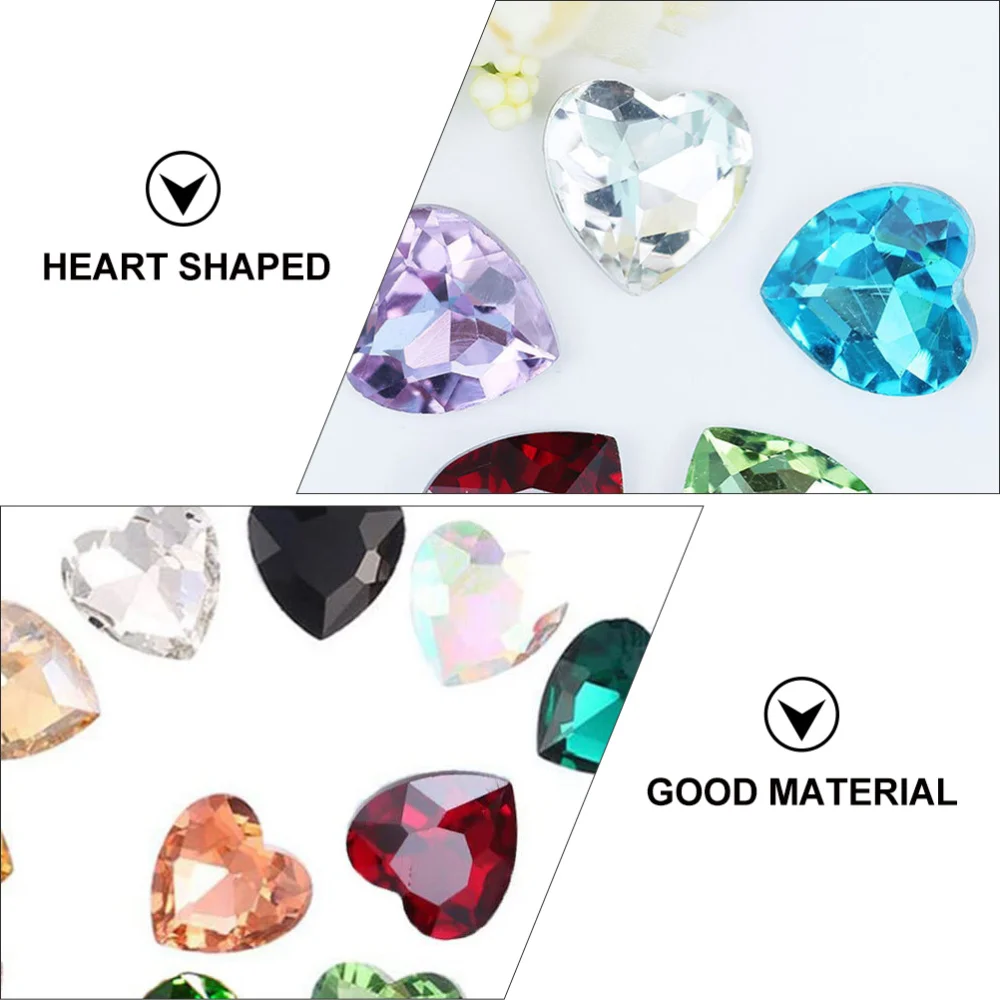 

60pcs Glass Craft Phone Cover DIY Accessories Creative Heart DIY Adornments