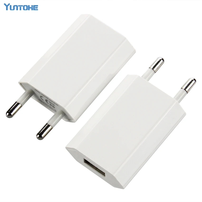 Сетевое зарядное устройство 100 шт./лот с европейской вилкой USB штекер 5 В 1 а