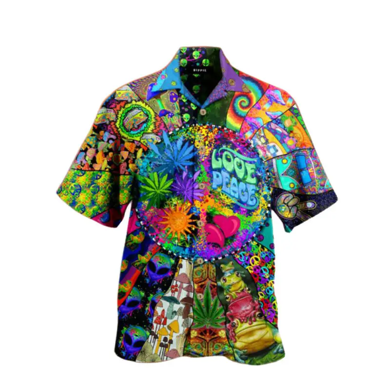 

Mens Hawaiian T Shirt Summer Beach Holiday Printed Short Sleeve Tops Casual Tee