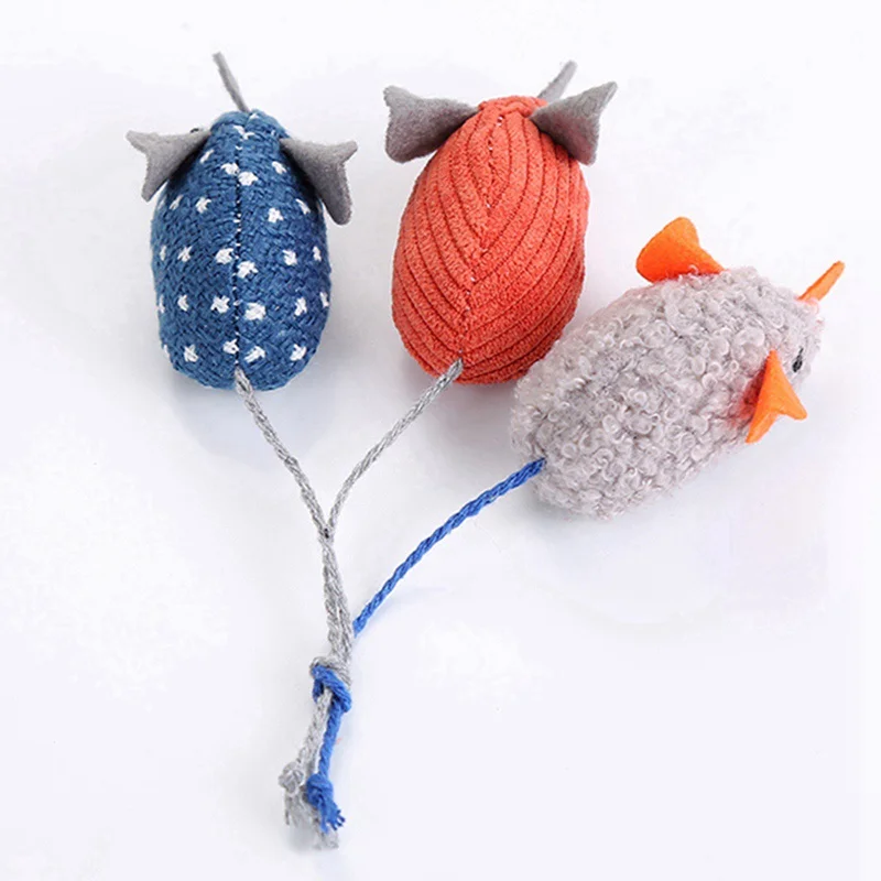 Игрушечная плюшевая мышь с хвостом для кошек интерактивная игрушка питомцев