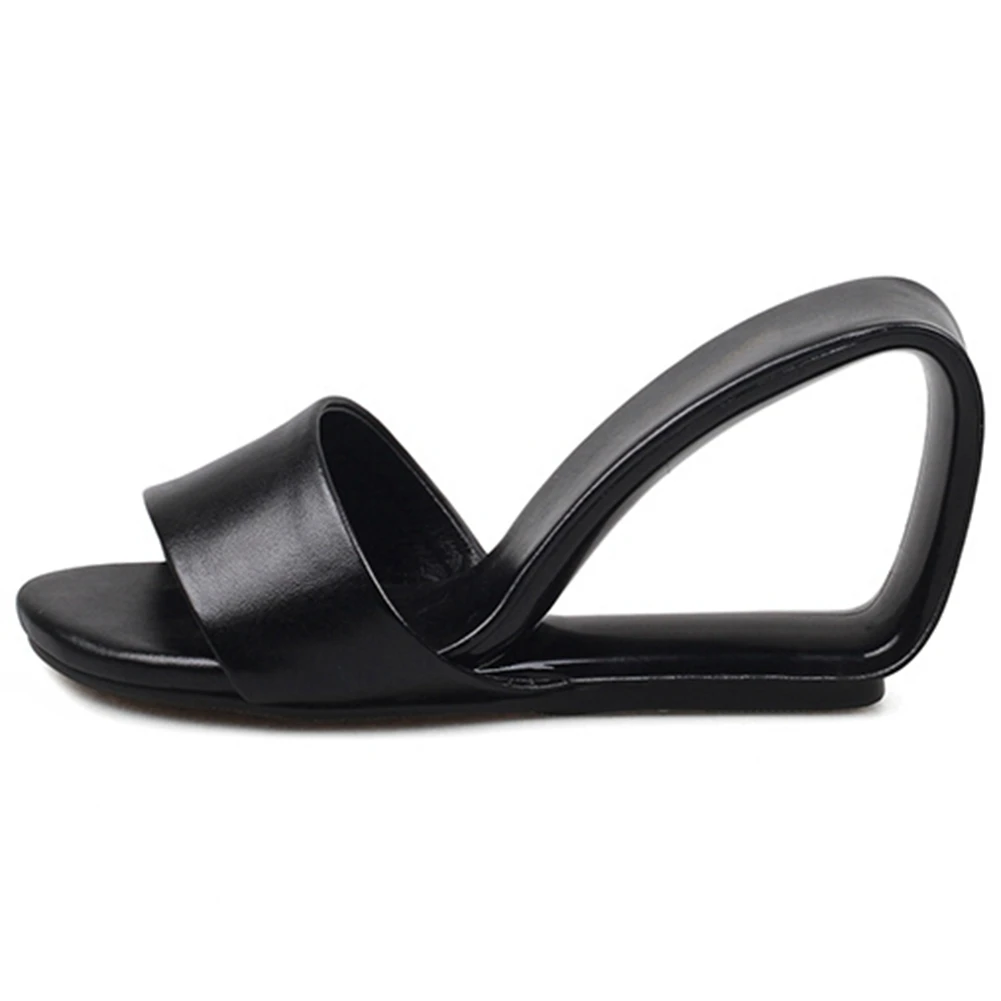 

Lapolaka Runway Show Strange Fretwork Heels Slip On Summer Sandal Mules Pumps Brand Design Genuine Leather Party Shoes Woman