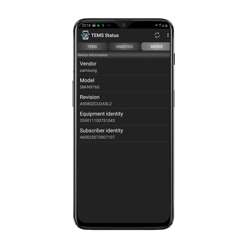 

Tems&Nemo Oneplus 6T Tems Pocket 4G test phone